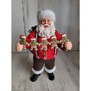 Clothtique possible dreams Santa Claus garland gingerbread man‎ Xmas figure